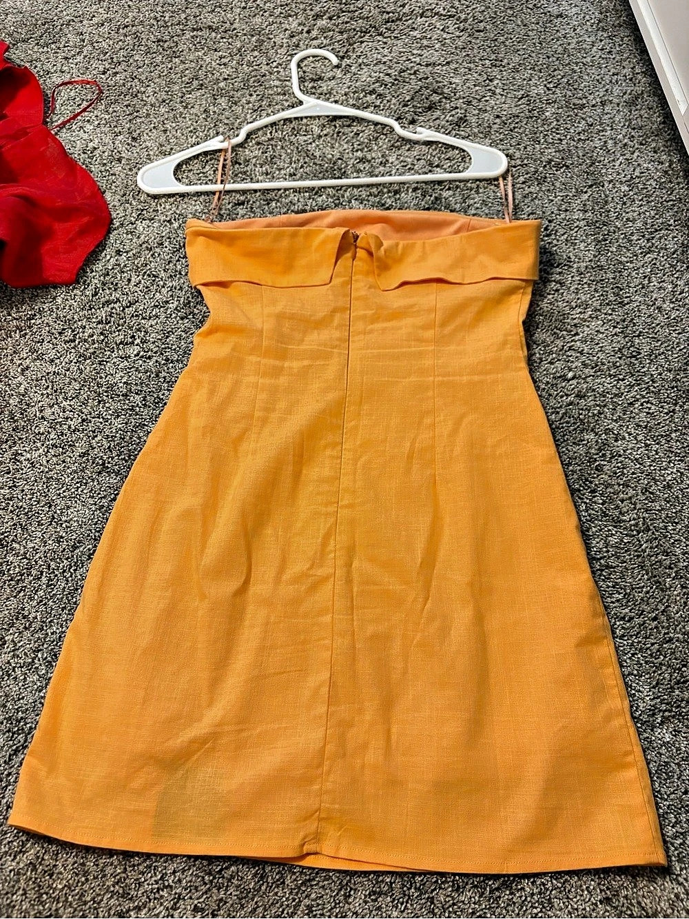 Strapless Orange Mini Dress size S never worn